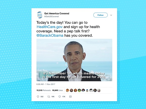 Open enrollment for Obamacare is here ... and former President Obama wants to make sure Americans know about it.