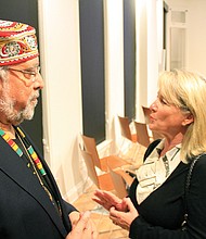 Behind the scenes of ‘Betty & Pancho’ //
Francisco Mora Catlett, son of the renowned late artist Elizabeth Catlett, talks with Meg Gottwald about his mother and her work following a screening and discussion of the documentary “Betty & Pancho” last Friday at the Black History Museum and Cultural Center of Virginia. The documentary focuses on Ms. Catlett’s inspiration and the artistic collaboration between she and her husband, Francisco “Pancho” Mora, a Mexican painter. Mr. Mora Catlett and his brother, Juan Mora Catlett, co-produced the film. Alex Nyerges, director of the Virginia Museum of Fine Arts, led a conversation with Mr. Mora Catlett before an audience of about 60 people. 
