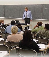 The Inaugural Disparities in Health in America: Working Toward Social Justice Class  in the Fall 2002 at the University of Houston with Dr. Francis Collin, current Director of the National Institute of Health.