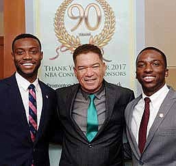 National Bankers Association (NBA) President Michael Grant introduced Marcus Howard and Charles Hands III to NBA bankers during the organization’s 90th Anniversary celebration.