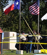 Multiple people have been killed and many more injured in a shooting Sunday at First Baptist Church of Sutherland Springs, Texas, authorities said.  Credit: Nick Wagner/Austin American-Statesman via AP