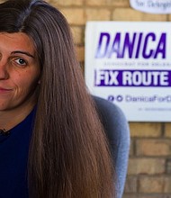 Danica Roem, a Democrat for Delegate in Virginia's district 13, and who is transgender, sits in her campaign office on September 22, 2017, in Manassas, Virginia.