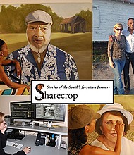 Claudia Stack works on her documentary film Sharecrop, and Carla Keaton works on her portraits of sharecroppers