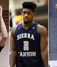 UCLA freshmen LiAngelo Ball, Cody Riley and Jalen Hill.