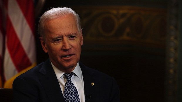 Former Vice President Joe Biden is seen here speaking to CNN.