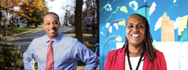VA Lieutenant Governor Justin Fairfax (l); Minneapolis City Councilmember Andrea Jenkins (r)