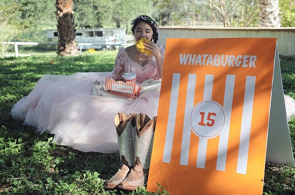 Her name is Evelyn Lopez Terrazas, but after her quinceañera on Saturday, her friends are calling her the "Whataburger Model."