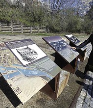  Ana Edwards talks about historical markers at the Lumkin Jail historical site in Shockoe Bottom in Richmond, Va./Steve Helber, AP