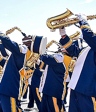 Prairie View A&M University Marching Storm saxophone section. FACEBOOK/PVAMU MARCHING STORM