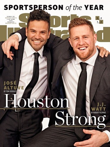Houston Texans defensive end J.J. Watt was named Sports Illustrated's co-Sportsperson of the Year along with Houston Astros second baseman …