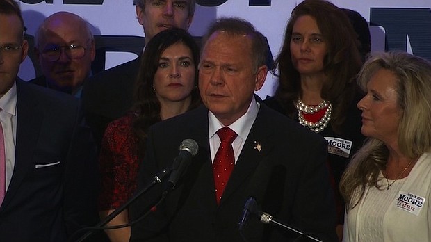 Alabama Republican Senate nominee Roy Moore spoke on November 16, 2017. He continued to deny the allegations against him as more women continue to come forward.