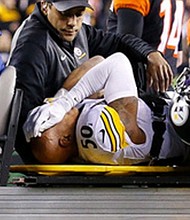 Pittsburgh Steelers linebacker Ryan Shazier was hospitalized after suffering a back injury during the first quarter of Monday's 23-20 victory over the Cincinnati Bengals, multiple team sources told NFL Network's Aditi Kinkhabwala. (NFL.com screenshot)