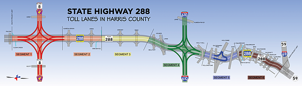 Below is a map of the Drive 288 construction project.