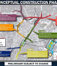 Above is a map from TxDoT of where the downtown portion of the North Houston Highway Improvement project.