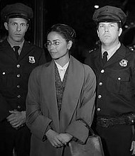 Meta Golding stars as Rosa Parks in TV One’s ‘Behind The Movement’ (photo via TV One)