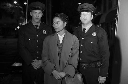 Meta Golding stars as Rosa Parks in TV One’s ‘Behind The Movement’ (photo via TV One)