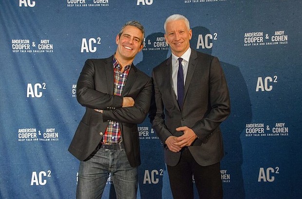 Anderson Cooper and Andy Cohen/CreditGlennKulbako