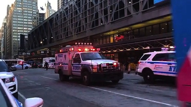 Police are responding to reports of a possible explosion on the A, C and E subway lines near 42nd Street and Eighth Avenue, New York Police Department Sgt. Brendan Ryan said Monday December 11, 2017. The trains are being evacuated, he said./Instagram