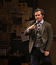 Actor John Leguizamo takes a curtain call at the end of "Latin History For Morons" Broadway Opening Night at Studio 54 on November 15, 2017 in New York City