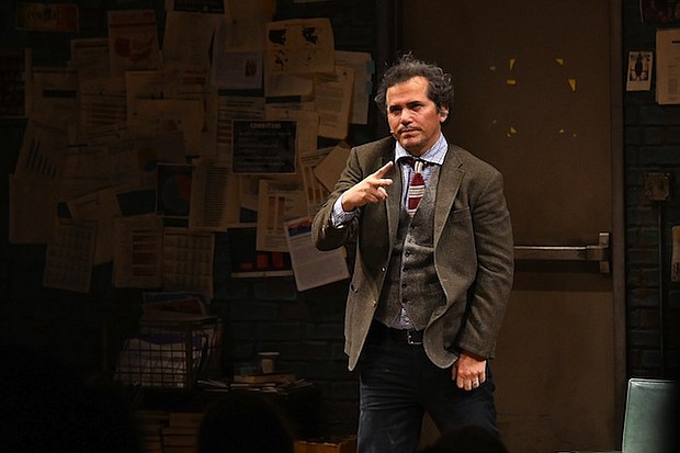Actor John Leguizamo takes a curtain call at the end of "Latin History For Morons" Broadway Opening Night at Studio 54 on November 15, 2017 in New York City