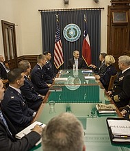 Governor Greg Abbott meeting with commanders of U.S. military installations in Texas