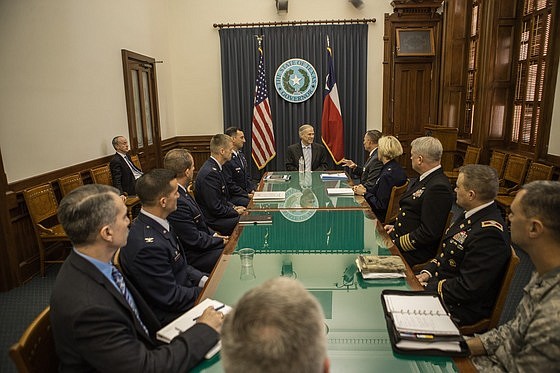Governor Greg Abbott meeting with commanders of U.S. military installations in Texas