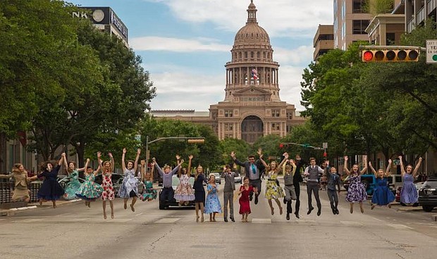 ADDERLEY students show their enthusiasm at the Texas Capitol (photo credit: Leslie Gilbert)
