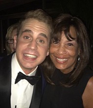 Janet Adderley with Ben Platt at the 2017 Tony Awards