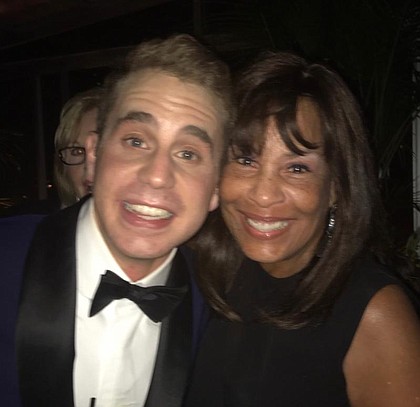 Janet Adderley with Ben Platt at the 2017 Tony Awards
