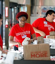 Employees at H-E-B on Montrose in Houston, TX