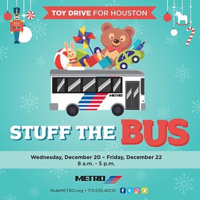 METRO invites you to stuff the bus and brighten a child's holiday. Bring a new, unwrapped toy to the designated …