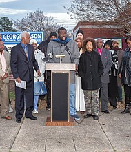 Stumping for schools  //

James E. “J.J.” Minor III, president of the Richmond Branch NAACP, leads a rally in front of George Mason Elementary School on Church Hill showing support for the Richmond School Board’s               $224.7 million plan to build five new schools and renovate two others during the next seven years. Rally participants called on Mayor Levar M. Stoney and the Richmond City Council to fund the plan “for the children.” He said, “The community at large understands the importance and urgency in supporting this much-needed improvement and redevelopment” of school buildings. “If we don’t stand up for our students now, this facilities plan will join the other plans since 2002 collecting dust on the shelves.” He noted that 86 percent of Richmond’s voters backed school modernization in a November referendum. 
