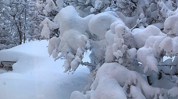 Erie, Pennsylvania, had a total of 34 inches of snow on Christmas Day, blanketing the city and shattering the city's previous records for snowfall in a single day.