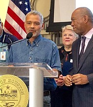 Mayor Sylvester Turner with The Way Home staff