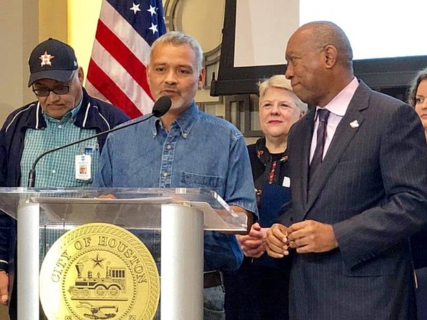 Mayor Sylvester Turner with The Way Home staff