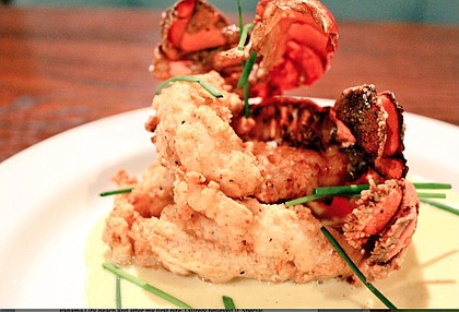 The Grand Marlin Restaurant's Crispy Lobster Fingers served with vanilla bean infused honey mustard sauce