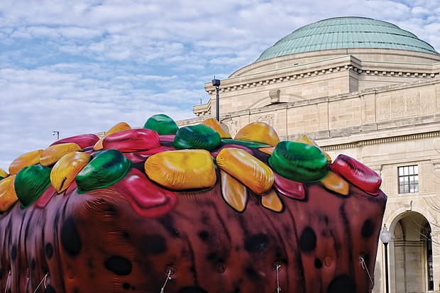 City scape//
A giant fruitcake now stands on the lawn of the Science Museum of Virginia, 2500 W. Broad St. Actually, it’s a fruitcake-shaped balloon advertising the museum’s annual “Fruitcake Science” experiments. Through Saturday, Dec. 30, the museum is holding activities and demonstrations involving possibly the most unpopular holiday treat. “We burn it, freeze, smash it and new this year, let people build contraptions to send it down a zip line,” said museum spokeswoman Jennifer Guild. “It’s our fun, quirky little way of teaching some science concepts in a different way.”