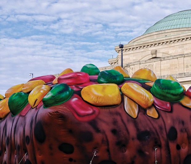 City scape//
A giant fruitcake now stands on the lawn of the Science Museum of Virginia, 2500 W. Broad St. Actually, it’s a fruitcake-shaped balloon advertising the museum’s annual “Fruitcake Science” experiments. Through Saturday, Dec. 30, the museum is holding activities and demonstrations involving possibly the most unpopular holiday treat. “We burn it, freeze, smash it and new this year, let people build contraptions to send it down a zip line,” said museum spokeswoman Jennifer Guild. “It’s our fun, quirky little way of teaching some science concepts in a different way.”