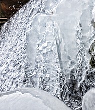 Icy waterfall in Bryan Park //