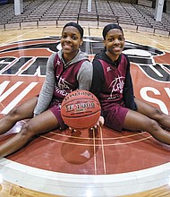 Lady Panthers and twins Shareka, left, and Shameka McNeill turned down offers from other universities to attend Virginia Union University together. They were born three minutes apart and remain inseparable.