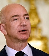 Jeffrey P. Bezos, founder and CEO of Amazon, speaks in the State Dining Room of the White House on May 5, 2016. (Susan Walsh/AP)