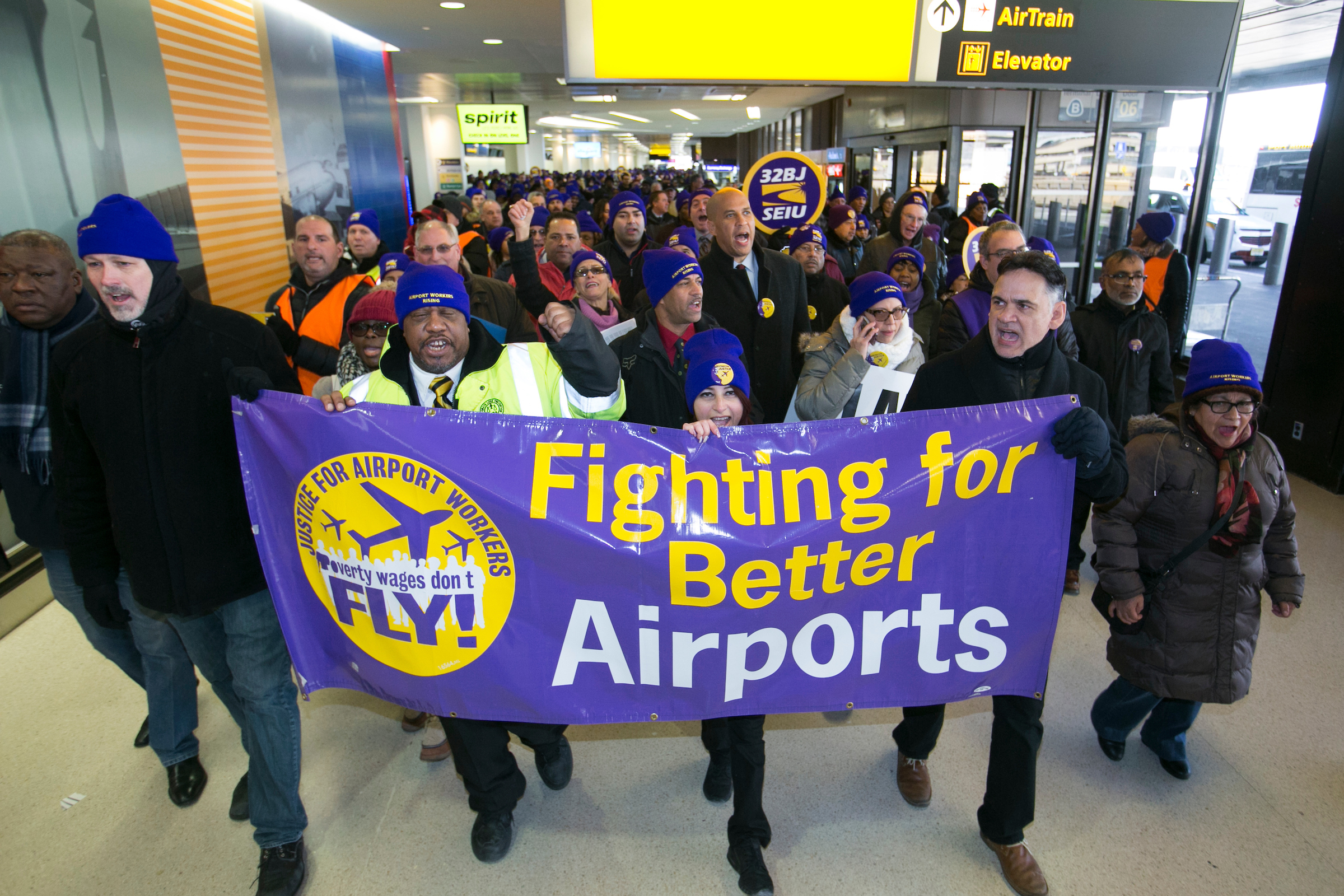 Airport Workers Take To Newark Airport To Call For Good Jobs | New York ...