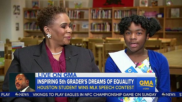 The student who won the 22nd annual MLK Jr. Oratory competition Jan. 12 made an appearance on "Good Morning America" …