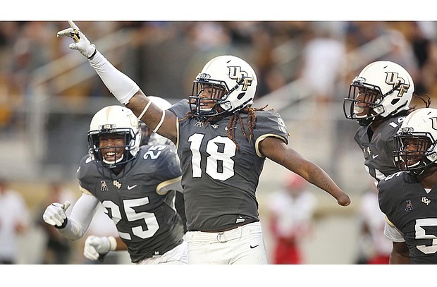 University of Central Florida Knights linebacker Shaquem Griffin was the Peach Bowl MVP.