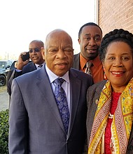 Rep. John Lewis and Congresswoman Sheila Jackson Lee/photo by Lisa Valadez