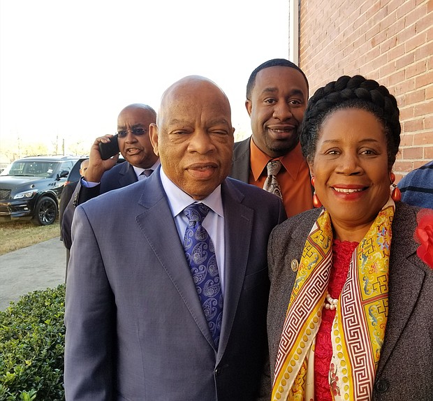 Rep. John Lewis and Congresswoman Sheila Jackson Lee/photo by Lisa Valadez