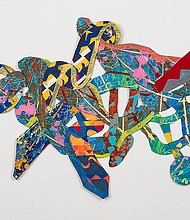 Kevin Cole "Danci’ With Color” collage on paper, 2017, 36 x 50 ”