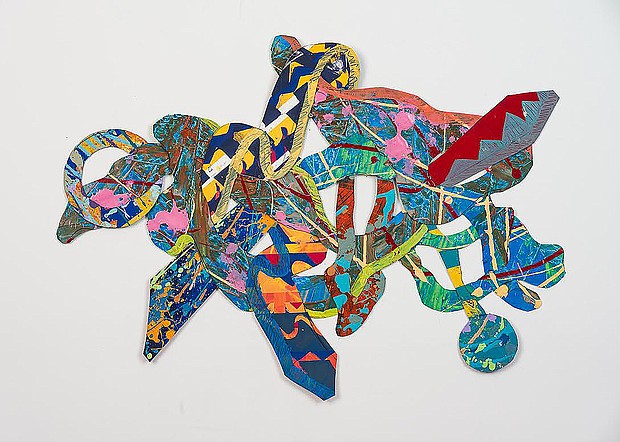 Kevin Cole "Danci’ With Color” collage on paper, 2017, 36 x 50 ”