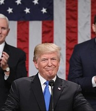 President Donald Trump at his first State of the Union