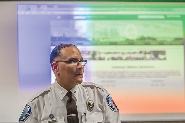 Richmond Police Chief Alfred Durham presents the city’s 2017 crime data and talks about the success of several initiatives during a news conference Jan. 24 at police headquarters.
